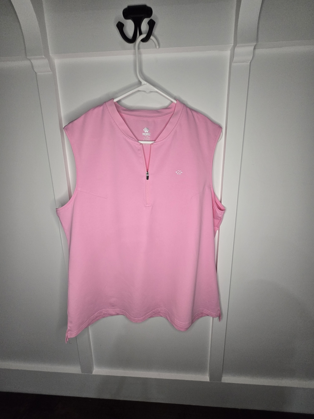 Mofiz Pink Sleeveless Half-Zip Women's Top